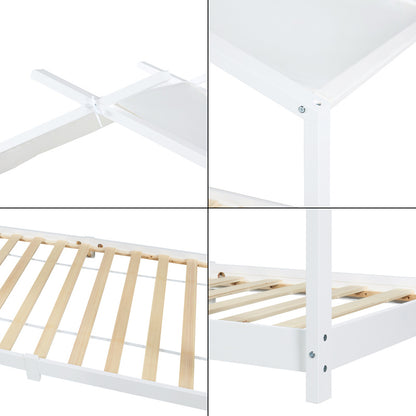 Kinderbed – Huisbed – Peuterbed – Juniorbed – Bedhuisje – Massief Dennenhout – Matras 90x200 cm