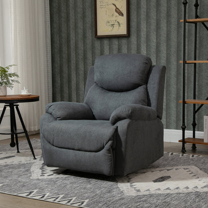 Relaxfauteuil – Relaxstoel – Kantelbare Stoel – Zitfauteuil – Donkergrijs Linnen Look – Kantelfunctie tot 150° – Compact Formaat
