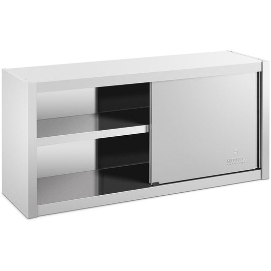 Roestvrijstalen Wandkastje – RVS Keukenkast – Wandrek – Opbergkast – Schuifdeuren – Ruimtebesparend – 120x45x60 cm – Max 60 kg Belastbaar