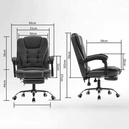 Bureaustoel – Bureaustoel Ergonomisch – Computestoel – Kantoorstoel – Werkstoel – Draagvermogen Tot 180 Kg – Verstelbare Lendensteun Met Voetensteun – Zwart-Wit