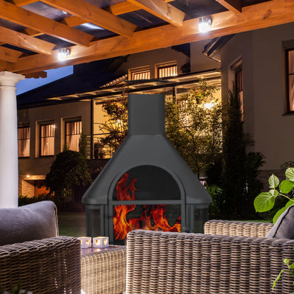 Zwarte Terrasverwarmer – Buitenhaard – Tuinhaard – Patio Heater – Vuurkorf – Hittebestendig Staal – Inclusief BBQ Rooster