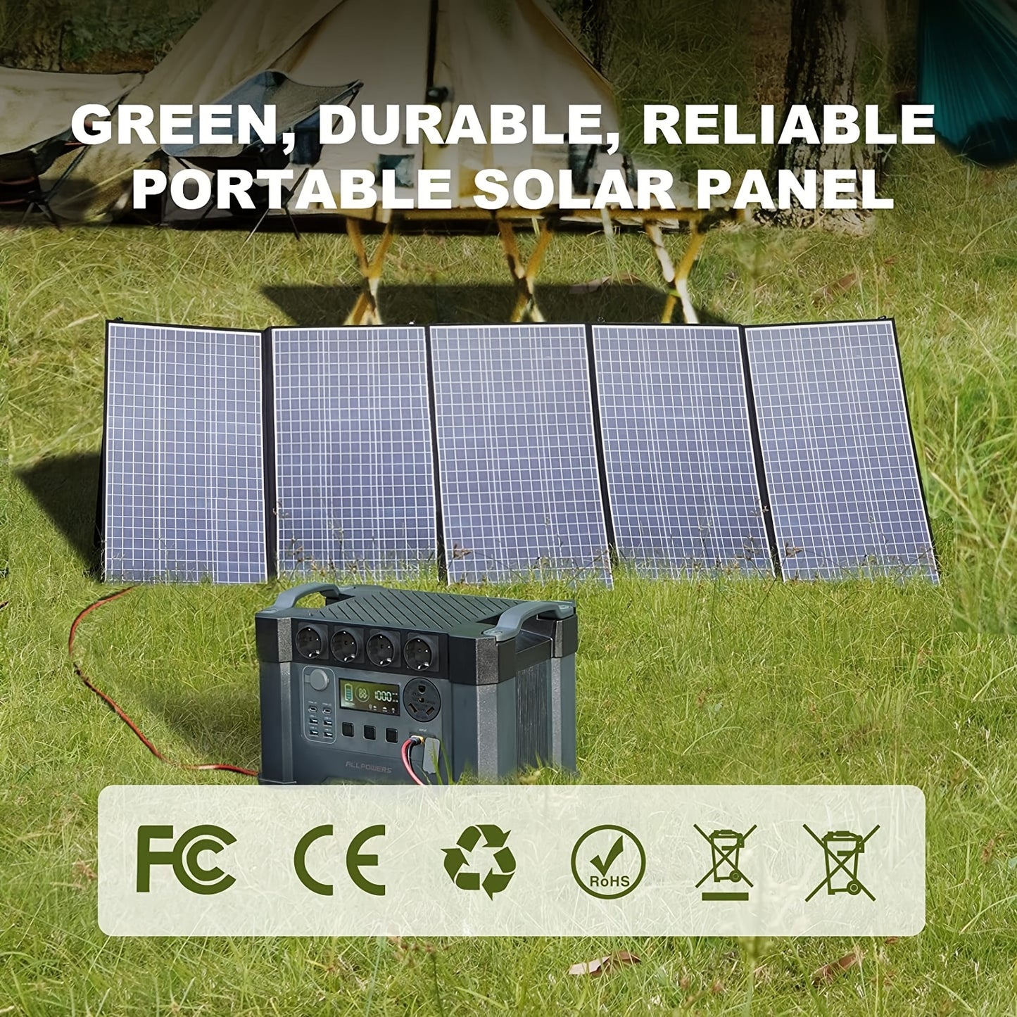 ALLPOWERS S2000 PRO Portable Power Station + 400W/200W/100W Solar Panel | 1500Wh 2700W (AC+DC) /100W USB-C Output, 1.5 Hr Fast Charge, Dual-Purpose Battery Powered, Ideal for RV, Home