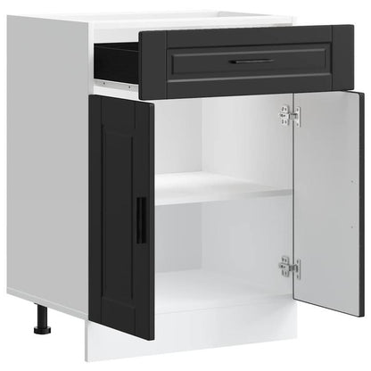 Keukenkastje – Wandkast – Opbergkast – Keukenkast – Kastje Zwart – MDF Hardhout – Ruimtebesparend Design – 2 Deuren 1 Lade