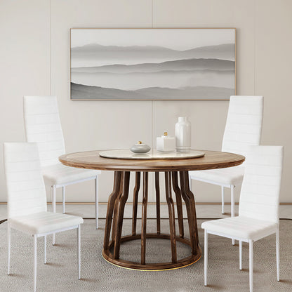 Eetkamerstoelen – Hoge Stoelen – Keukenstoelen – Stijlvolle Stoelen – Minimalistische Stoelen – Set Van 4 – Max. 120 kg Draagvermogen – Onderhoudsvriendelijk Wit