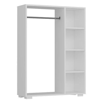 Kledingrek – Kledingstang – Garderoberek – Dressboy – Hangrek – Wit – Metaal – 126x90x30 cm – Vier Planken