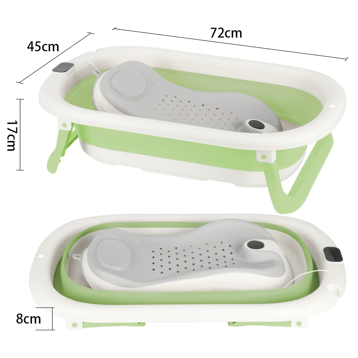 Collapsible Pet Bathtub and Washing Station - Portable Dog Bath Tub with Drain Plug, Space-Saving Bathing Basin & Multi-Purpose Laundry/Storage Basket, Lightweight Non-Slip Design, Compact Foldable Bath Tub for Small Dogs, Ea
