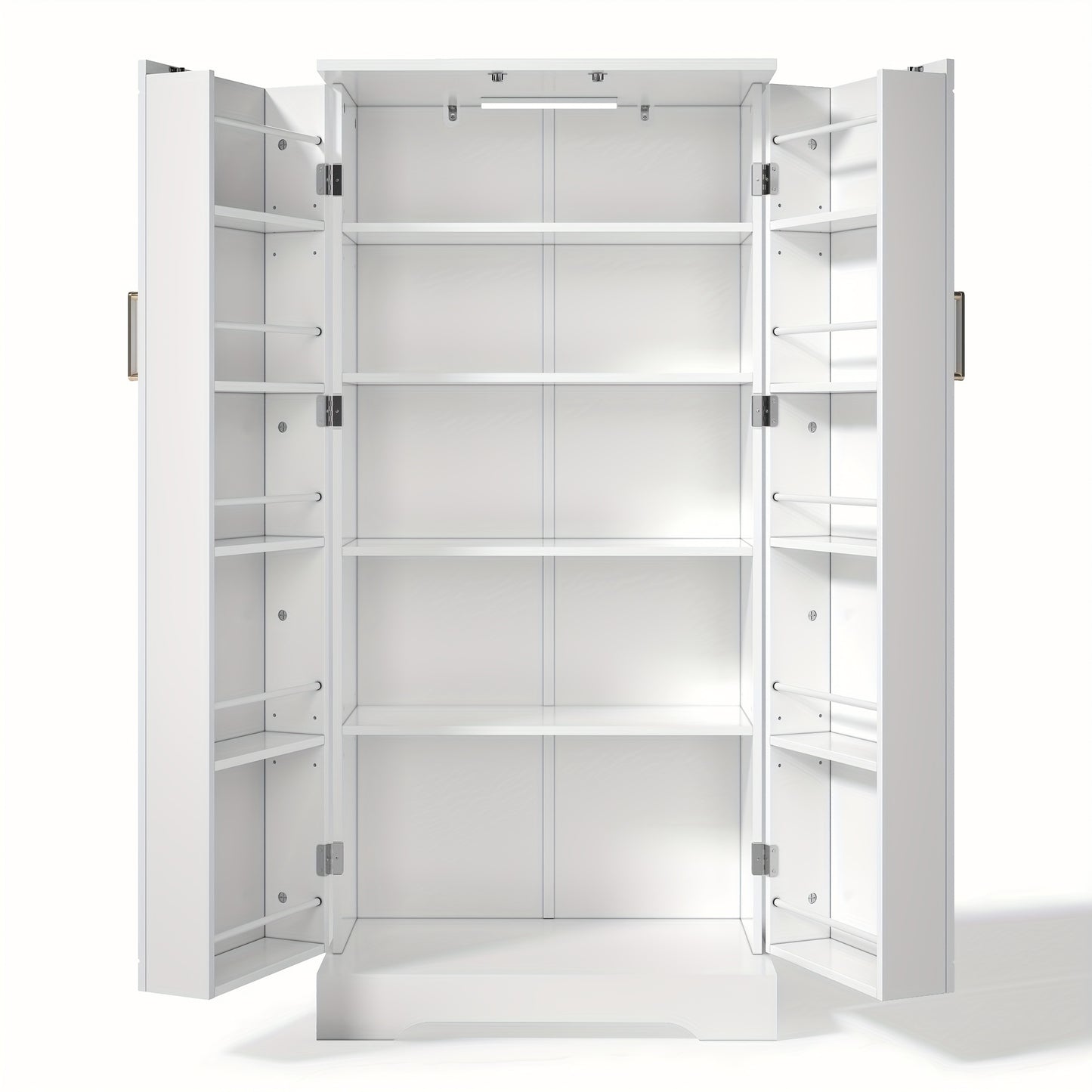 Witte Keukenkast – Opbergkast – Kast – Keukenmeubel – Stellingkast – Verstelbare Planken – Anti-Kantelbeveiliging – Metaal – 60x35x128 cm