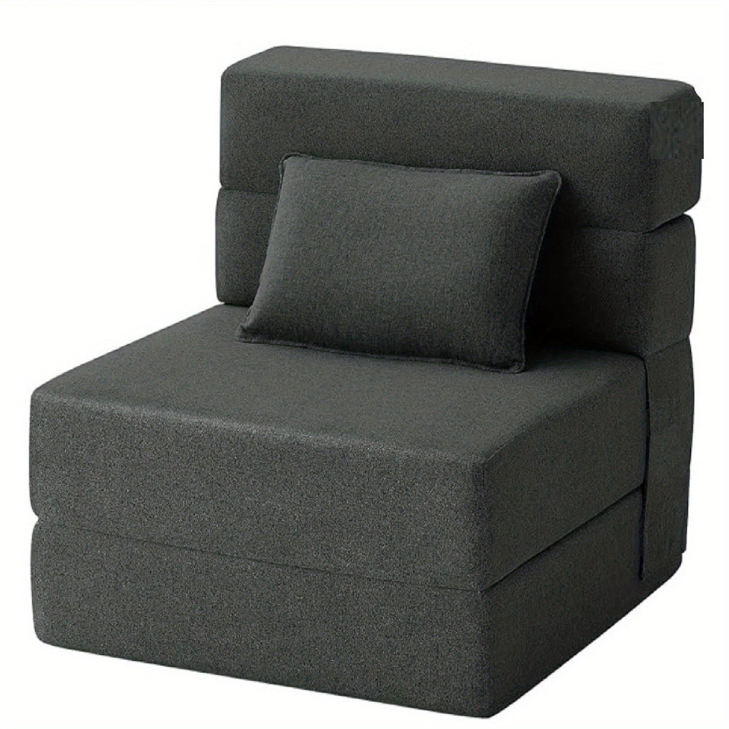 4-in-1 Vouwbare Sofa Bed – Slaapbank – Loveseat – Loungestoel – Stoel – Donkergrijs – Comfortabel Memory Foam – Duurzame PU Bekleding