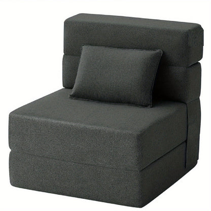 4-in-1 Vouwbare Sofa Bed – Slaapbank – Loveseat – Loungestoel – Stoel – Donkergrijs – Comfortabel Memory Foam – Duurzame PU Bekleding