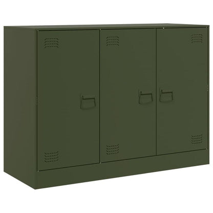 Simple Sideboard, Spacious Storage Cabinet with Display Shelf, Suitable for Kitchen, Living Room, Stylish Furniture, Offers Additional Storage Space and Home Decor, Ensures Safety. Dressoir 99x39x73 cm Steel Olive Green