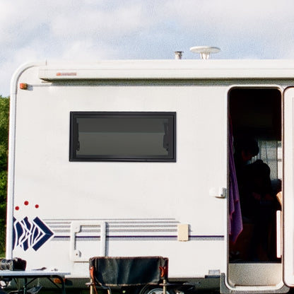 Uitschuifbaar Raam Caravan – Camperraam – Schuifraam – Ventilatieraam – Raam Met Hor – Donker Getint Glas – Aluminium Frame – Maximale Opening 85° – Insectenwering