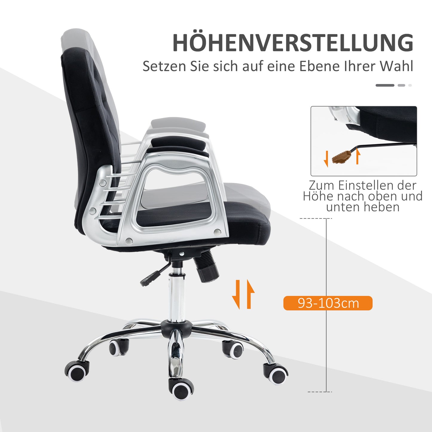 Bureaustoel – Ergonomische Stoel – Office Chair – Draaistoel – Bureau Stoel – Roze PU Bekleding – Verstelbare Hoogte 95-105 cm – Max 120 kg Belastbaar