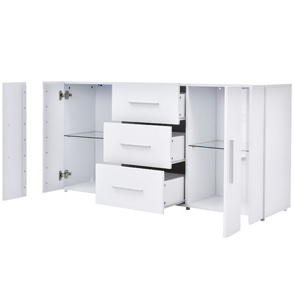 Opbergkast – Kast – Dressoir – Bergkast – Buffetkast – Wit – 140x35x70 cm – Duurzaam Lichtgewicht Ontwerp