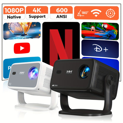 Beamer – Projector – Mini Beamer – Draagbare Projector – Home Cinema – Full HD 1080p Native Resolutie – 600 ANSI Lumen & Automatische Focus