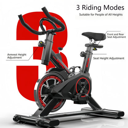 Beentrainer – Fietstrainer – Pedalen Trainer – Fitnessapparaat – Leg Exerciser – Compact Design – Geluidsarme Werking – Traploze Weerstand – Rood Zwart – Stevige IJzeren Constructie