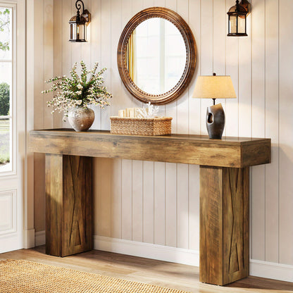 Sidetable – Consoletafel – Wandtafel – Haltafel – Sofa Tafel – Multifunctioneel – Houtfineer MDF – 160x35x85 cm – Rustieke Stijl