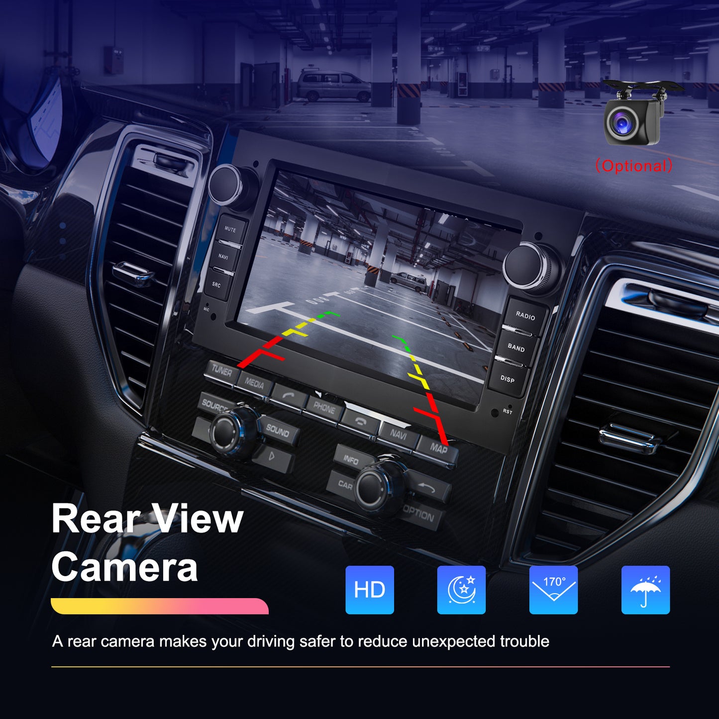 7-inch Autoradio – Touchscreen Radio – Multimedia Systeem – Navigatie Systeem – Android Auto Radio – Android 13 – Wireless CarPlay & AHD Achteruitrijcamera