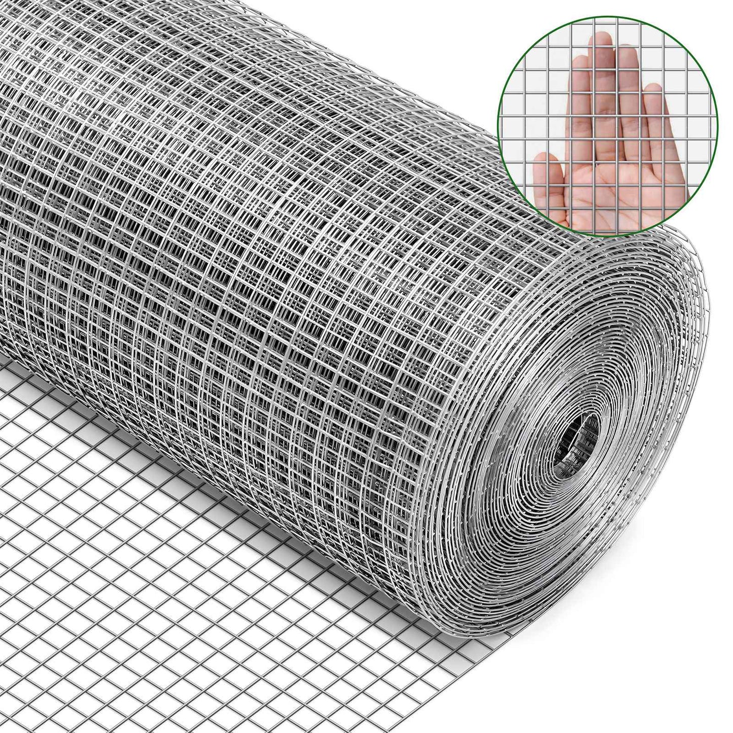 Kippenraster – Kippengaas – Dierennet – Gaashek – Kippenren – Gegalvaniseerd Staal – 121,92x30,48 m – Roestvrij & Flexibel