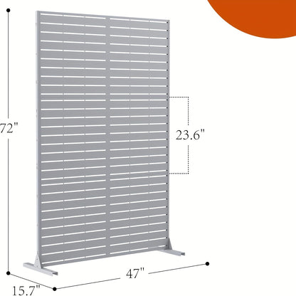 Buitenafscheiding – Tuinscherm – Privacy Scherm – Balkonwand – Scheidingswand – Metalen Vrijstaand Paneel – Gegalvaniseerd Staal – 182,88 x 119,38 cm – Weerbestendig & Eenvoudige Montage