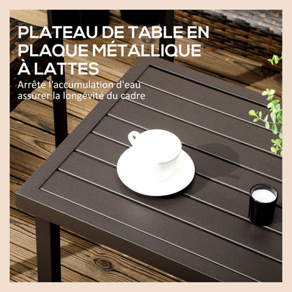 Tuintafel – Bijzettafel – Eettafel – Salontafel – Balkontafel – Met Verstelbare Poten – Metaal Bruin 91x51x46 cm