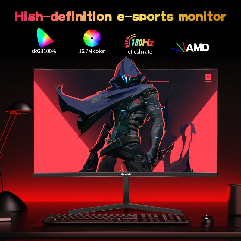 27 Inch Gaming Monitor – Curved Scherm – PC Beeldscherm – Computer Monitor – Monitor 180Hz – Full HD 1080p – FreeSync – Oogbescherming