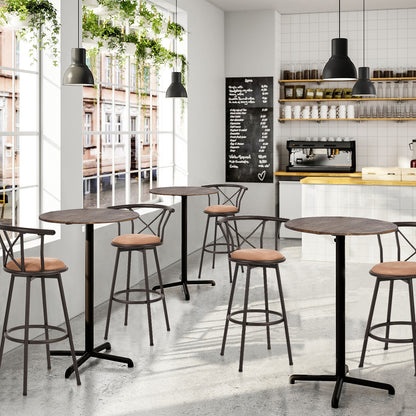 Barstoelen – Barstoelen Met Rugleuning – Keukenstoelen – Barkrukken – Draaistoelen – 63 cm Zithoogte – 360° Draaibaar Met Voetsteun