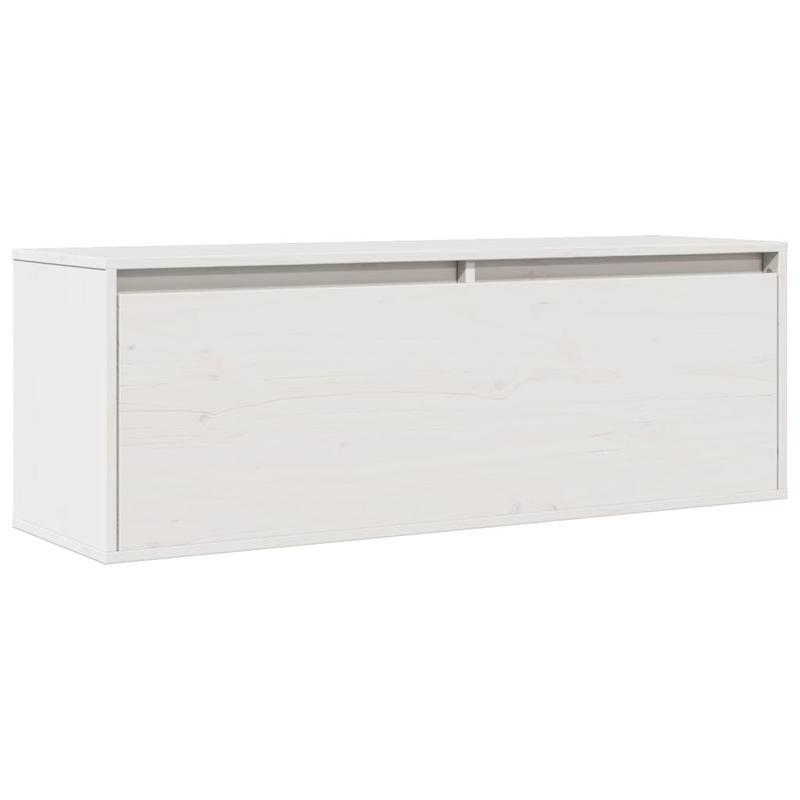 Modern European Style Solid Pine Wood Wall Shelf & Storage Cabinet - White 100x30x35cm, Wall-Mounted Space-Saving Organizer for Living Room, Bedroom, Home Office (Free Shipping), Storage Furniture, Sleek European Design, Smoo