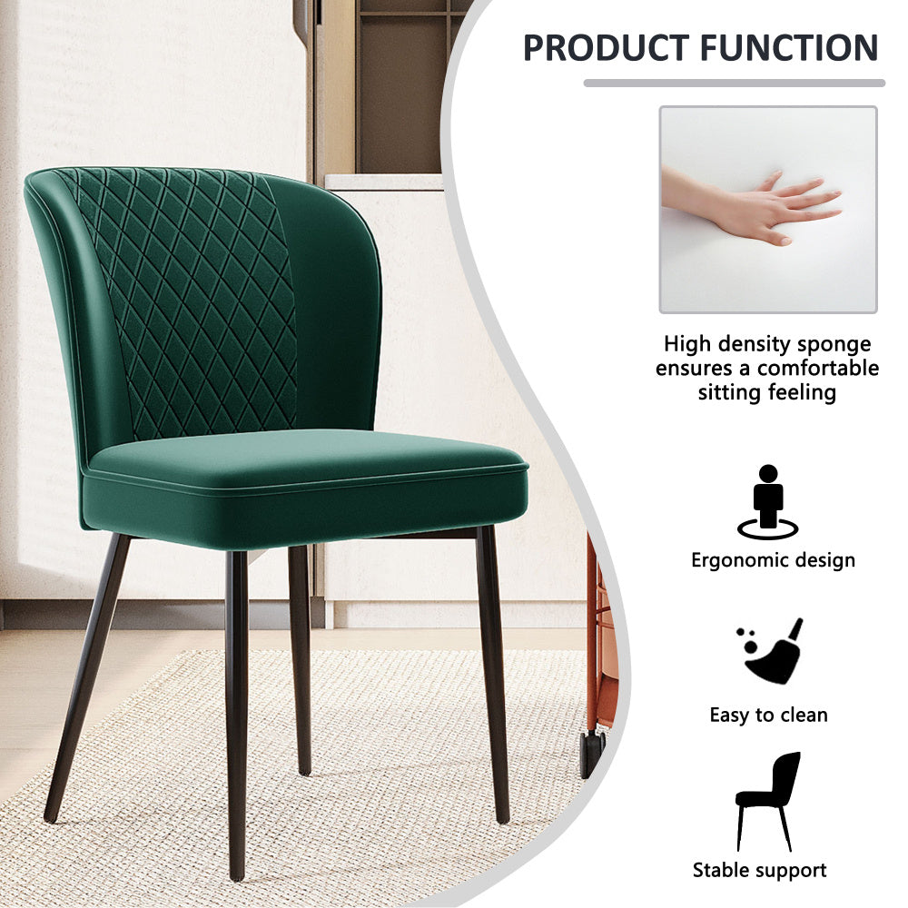 Eetkamerstoelen – Stoelen – Zitstoelen – Eetkamerstoelen Set – Velvet Stoelen – Fluwelen Bekleding – Metalen Frame – Ergonomische Rugleuning – Comfortabel Design