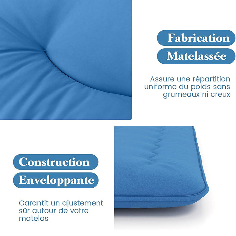 Japanse Futon Matras – Slaapmat – Campingmatras – Logeerbed – Opvouwbaar Matras – Blauw – 140x200 cm – Dikke 10 cm Vulling