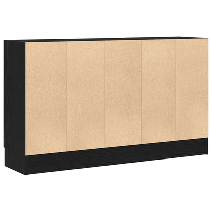 Black Oak Sideboard 120x30.5x70 cm Engineered Wood Storage Cabinets/TV Cabinets/Hallway Cabinets/Sideboards. This modern sideboard features an elegant, durable, weather-resistant, and moisture-resistant wooden structure with