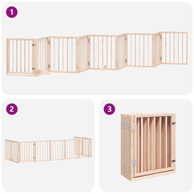 Houten Hondenren – Hondenren Binnen – Hondenren Buiten – Houten Dierenren – Hondenafscheiding – 9-delig Modulair – Populierenhout Stevig – Tot 450 cm Verstelbaar