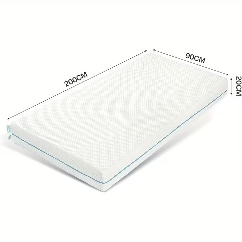 Matras 90 x 200 cm – Pocketvering Matras – Traagschuim Matras – Eenpersoonsmatras – Slaapmatras – H2 Stevigheid – Memory Foam Comfort – Wasbare Microvezel Hoes