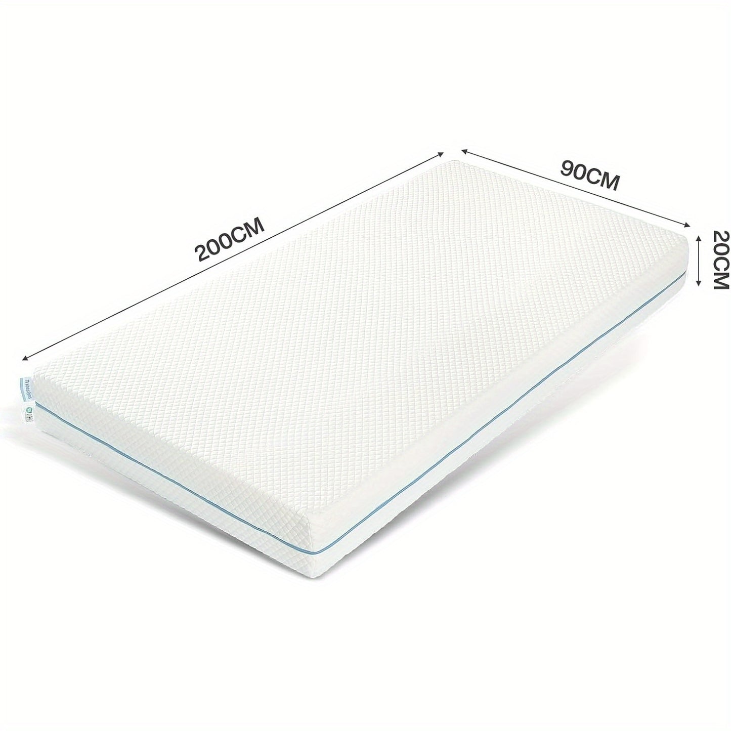 Matras 90 x 200 cm – Pocketvering Matras – Eenpersoons Matras – Stevige Matras – Slaapmatras – Memory Foam Toplaag – H2 Stevigheid – Wasbare Microvezel Hoes