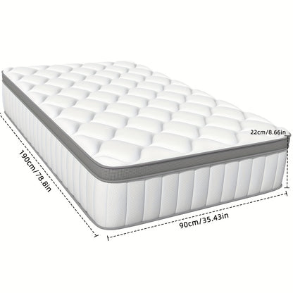 Pocketvering Matras – Pocketveer Matras – Veer Matras – 7-Zones Matras – Ergonomisch Matras – 90x190 cm – Medium Veercomfort – Ademend Katoenen Hoes
