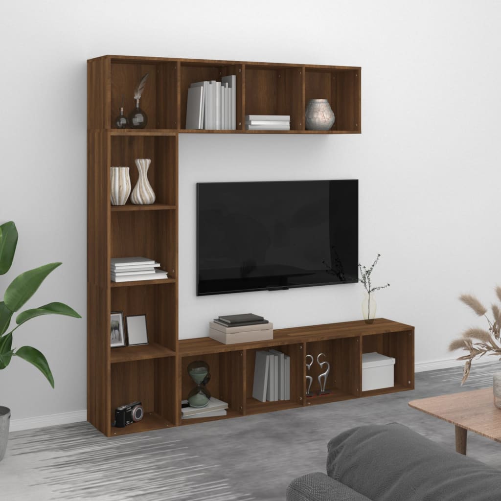 Eikenhouten Boekenkast – Boekenplank – Opbergkast – Wandrek – Media Meubel – 12 Vakjes – Duurzaam & Vochtbestendig Hout