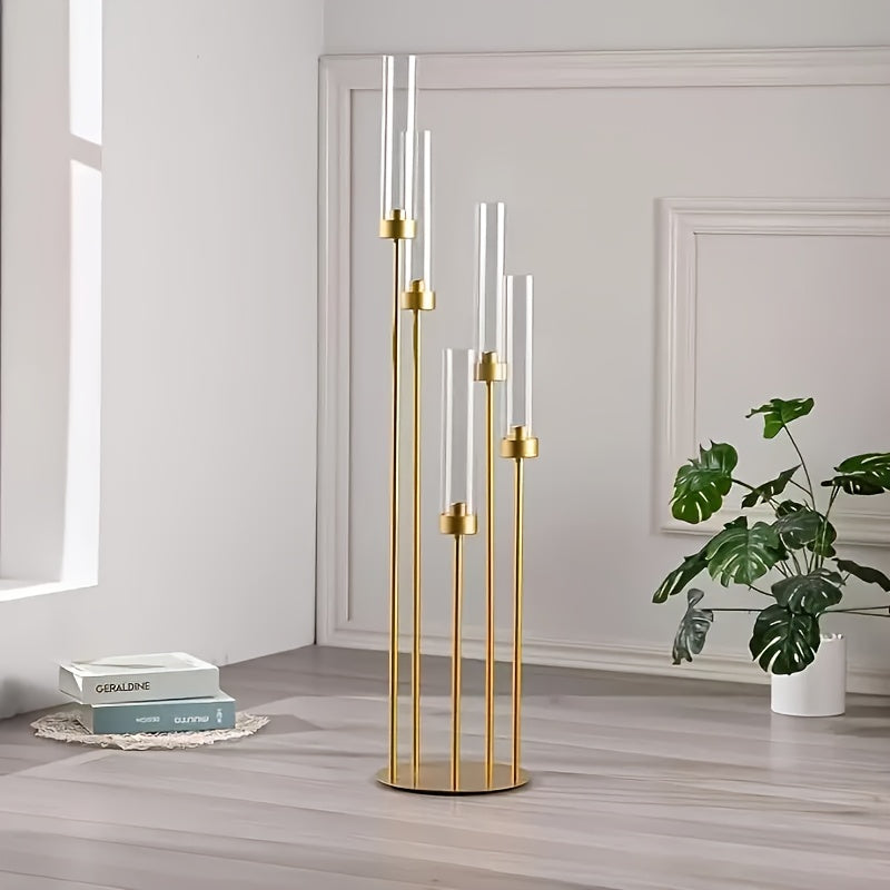 Kandelaar – Kaarsenhouder – Kaarsenstandaard – Kandelaars – Theelichthouder – Goudkleurig Metalen Design – Duurzaam & Stabiel – Luxe Glanzende Afwerking