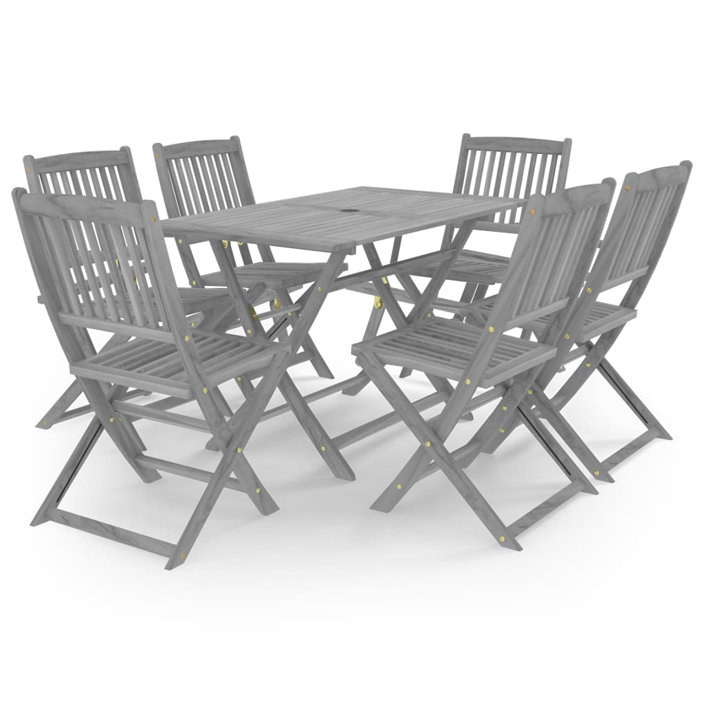 Vidaxl 5/7X Solid Acacia Wooden Garden Set Grey Terrace Set With/Without Armrest