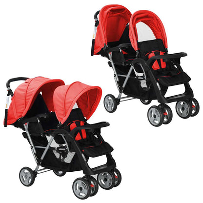 Kinderwagen – Buggy – Wandelwagen – Combi Wagen – Dubbele Kinderwagen – Stevig Stalen Frame – Inklapbaar Met Zonnedak