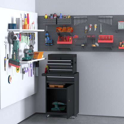 Heavy-Duty Industrial Rolling Tool Cabinet with 5-Drawer Storage, Lockable Mechanic'S Toolbox - Heavy-Duty Alloy Steel Construction, 360° Swivel Casters, Large Top Work Surface - Garage, Workshop, Jobsite Organizer - Ideal G