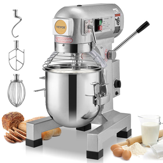 Keukenmixer – Taartmixer – Deegmixer – Mengmachine – Standmixer – 10 Liter RVS Mengkom – 550W Krachtige Motor