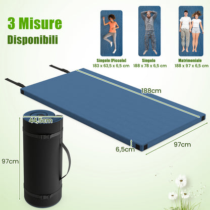 Campingmatras – Slaapmat – Logeerbed – Outdoor Mat – Reisbed – Extra Groot – Dikke Hoogwaardige Schuimlaag – Anti-Slip Onderkant – Wasbare Hoes – Opvouwbaar Met Draagtas – Blauw