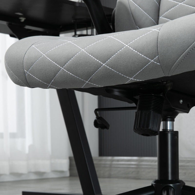 Ergonomische Bureaustoel – Kantoorstoel – Bureaustoel Met Armleuningen – Draaistoel – Werkstoel – Verstelbare Armleuningen – 360° Draaibaar – Hoge Rugleuning – Zachte Gewatteerde Zitting – Ademend Schoonmaakbaar Stof – 5-Wielbasis