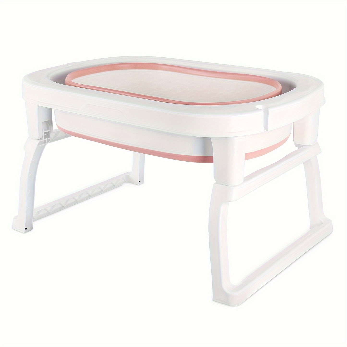 Opvouwbaar bad – Inklapbaar bad – Badkuip – Zitbad – Opvouwbare badkuip – Compact design – 100% PVC – 72x51x42 cm – Antislip bodem – Inclusief afneembaar krukje – Roze