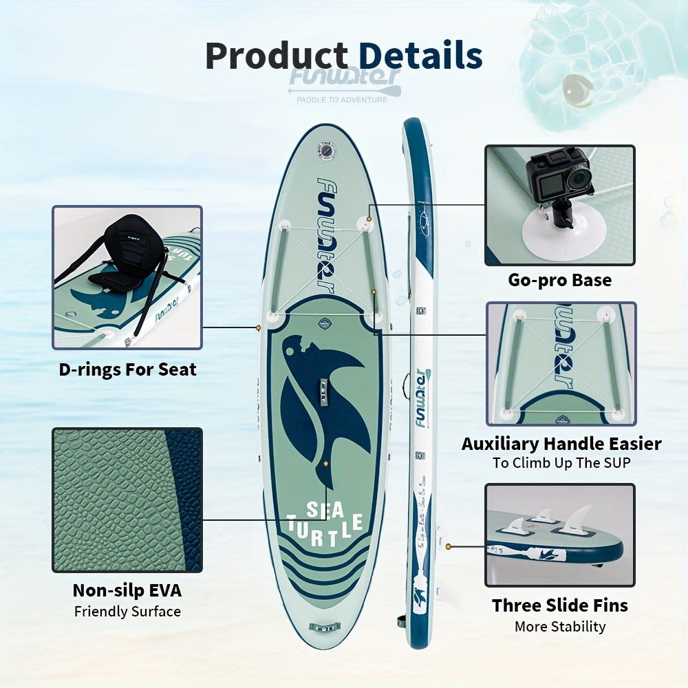 Paddleboard – SUP Board – Opblaasbaar Board – Stand Up Paddle – SUP Watersport – Lichtgewicht – Duurzaam PVC – Blue Pig Light Wave