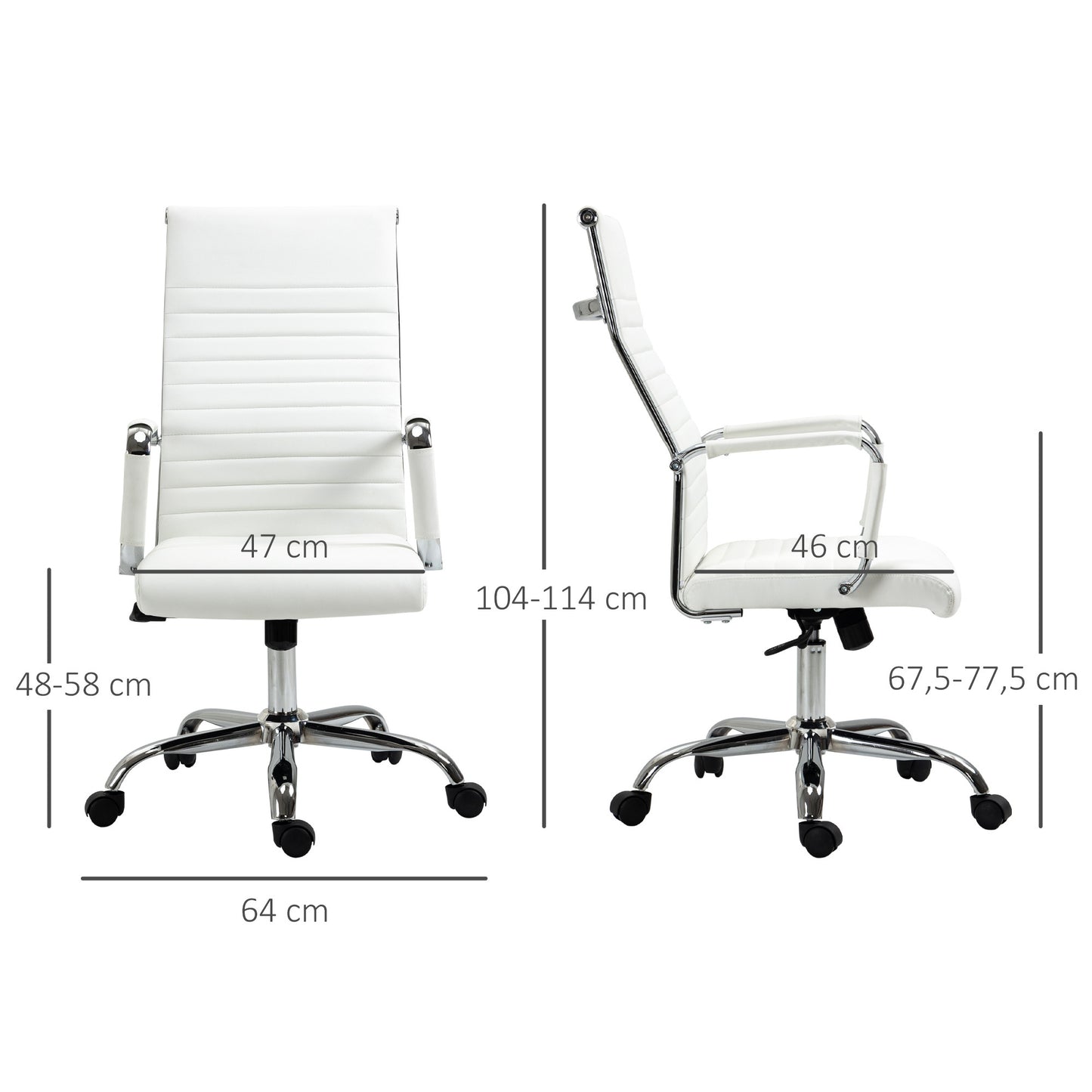 Bureaustoel – Office Chair – Draaistoel – Kantoorstoel – Ergonomische Stoel – Verstelbare Zithoogte – PU Kunstleer Zitting
