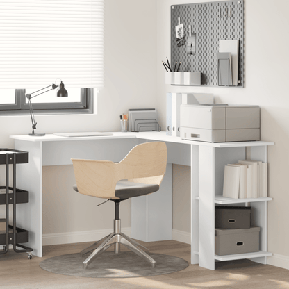 Hoekbureau – Bureau – Computerbureau – Werktafel – Wit – Ruim Werkblad – Duurzaam Gefineerd Hout