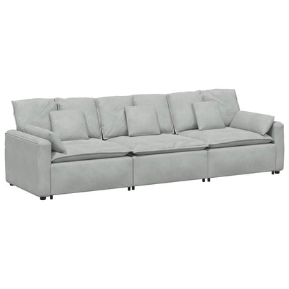 Hoekbank – Modulaire Bank – L-vormige Bank – Zitbank – Loungesofa – Velvet Bekleding – Stevig Metalen Frame – Donkergroen