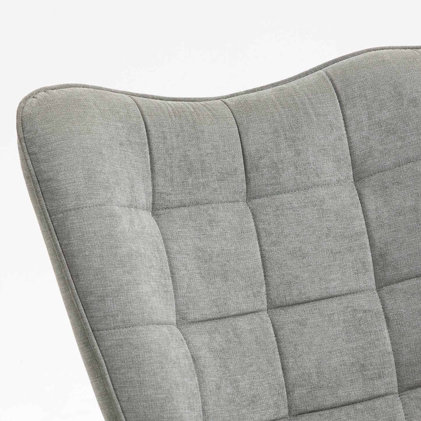 Schommelstoel – Schommelstoel Stoel Relaxstoel Rocking Chair – Grijs – Scandinavisch Design – Beukenhout Frame – Metaal – 66x84x97 cm – Comfortabele Hoogwaardige Schuimvulling