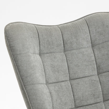 Schommelstoel – Schommelstoel Stoel Relaxstoel Rocking Chair – Grijs – Scandinavisch Design – Beukenhout Frame – Metaal – 66x84x97 cm – Comfortabele Hoogwaardige Schuimvulling