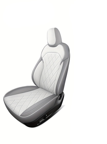 Autostoelhoes – Stoelhoes – Zittingbeschermer – Autostoelbekleding – Stoelhoes Universeel – Premium PU-leer – Memory Foam Comfort – Machinewasbaar Grijs
